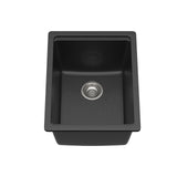 Quartz Bar Sink - 15" x 20" Black Granite Composite Workstation Undermount