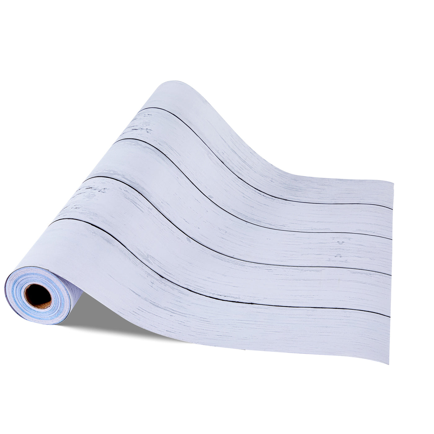 Peel and Stick Wallpaper Roll 17.7" x 472.4" White Wood Texture