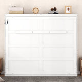 Queen Size Murphy Bed Wall Bed,White