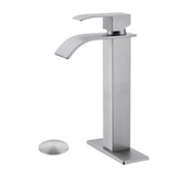Waterfall Single Handle Bathroom Sink Faucet Pop-Up Drain
