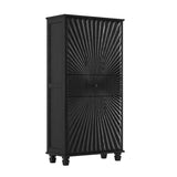 64.5'' Tall Accent 4Door Cabinet, Hollow Sideboard Buffet Cabinet