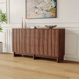 59.1" Buffet Sideboard with 2 Doors and 3 Drawers, Walnut Finish