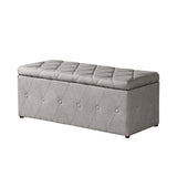 Storage Ottoman Set - Rectangular - Linen Fabric - Beige