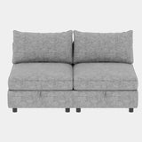 Chenille Loveseat with Storage Grey 68"
