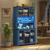 70.9" Kitchen Pantry Storage Cabinet Rustic Buffet Cabinet