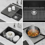 Quartz Kitchen Sink - 21" x 18" x 9.65" Black granite composite undermount bar