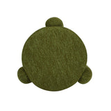 Round Ottoman - Moss Green Boucle - Fully Upholstered - 20.5"