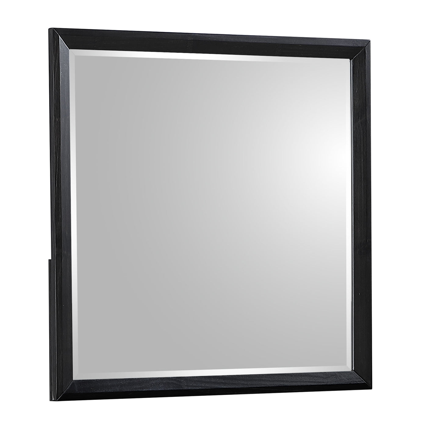 Modern Black Rectangular Bedroom Mirror with Large Reflective Surface
