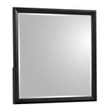 Modern Black Rectangular Bedroom Mirror with Large Reflective Surface
