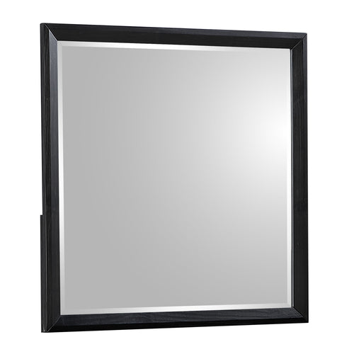 Modern Black Rectangular Bedroom Mirror with Large Reflective Surface