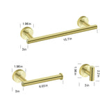 3-Pieces Bathroom Hardware Accessories Set - Towel Bar, Toilet Paper Holder