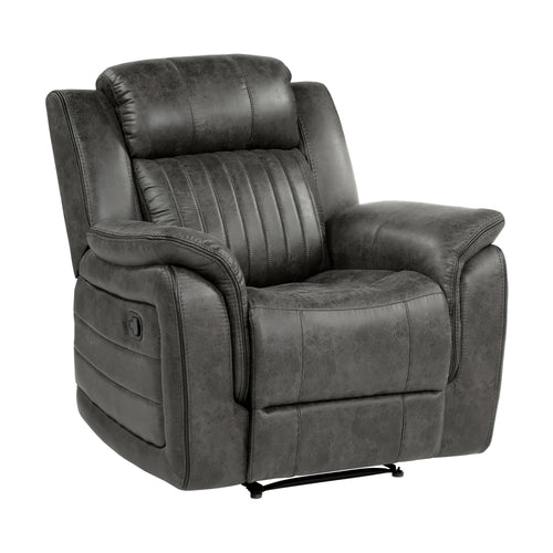 Brownish Gray Reclining Chair Plush Pillow-Top Arms Tufted