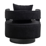 Boucle Accent Chair Swivel Black