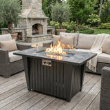 42" Propane Gas Fire Pit Table, 60000 BTU, Marble Top
