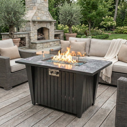 42" Propane Gas Fire Pit Table, 60000 BTU, Marble Top