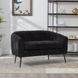50" Upholstered Chenille Mini Loveseat, Channel Tufted 2-Seater