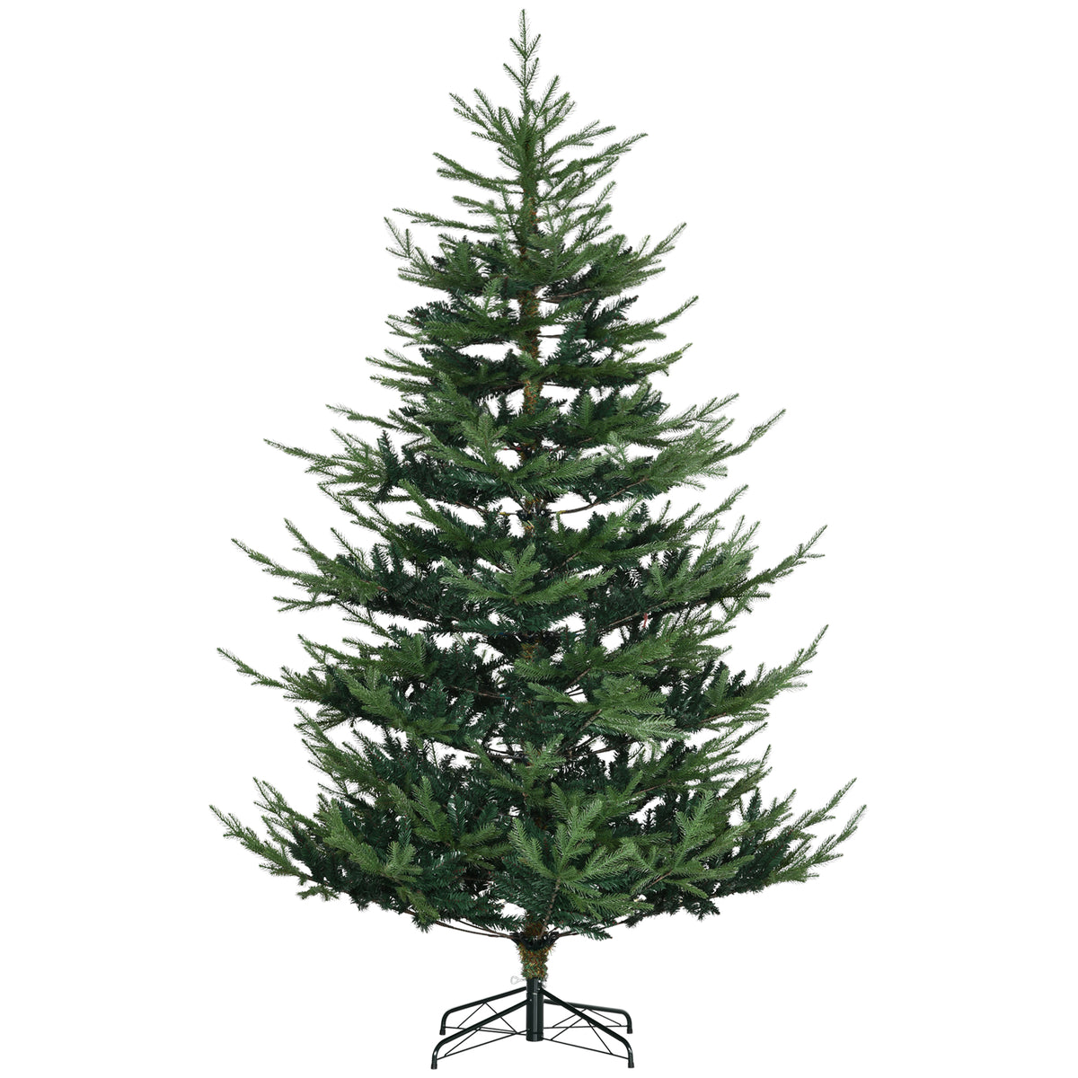 HOMCOM 7.5 Foot Artificial Christmas Tree, Pine Hinged Xmas Tree with 1218 Reali