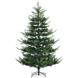 HOMCOM 7.5 Foot Artificial Christmas Tree, Pine Hinged Xmas Tree with 1218 Reali