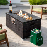 32" Propane Gas Fire Pit Table, 50000 BTU Rectangular Fire Pit