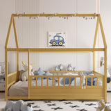Full Pine Platform Bed Natural