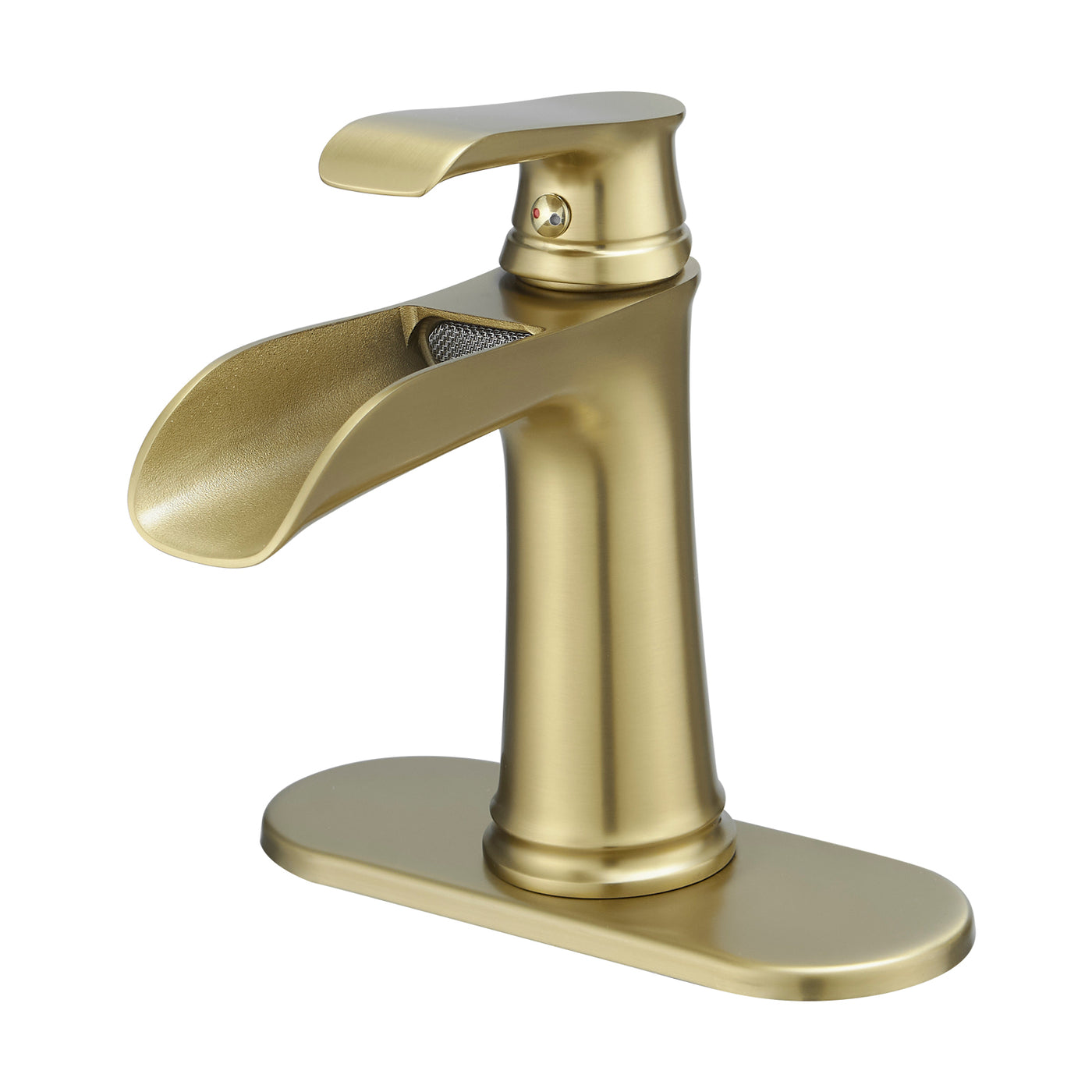 Waterfall Nickel Gold Bathroom Sink Faucet with Pop Up Drain