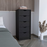 5 Drawer Tall Dresser Pull Out System Black