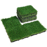 Interlocking Artificial Grass Tiles 18 Pack 12"x12" Outdoor