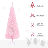 HOMCOM 5' Artificial Pencil Christmas Tree, Slim Xmas Tree with 294 Realistic Br