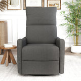 Velvet Recliner Swivel Power Dark Gray