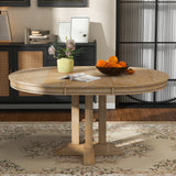 Solid Wood Dining Table Natural Wash 58"
