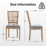 Set of 2 Solid Wood Dining Chair Grey