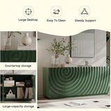 Sideboard Buffet Cabinet, 59"Green Accent Cabinet with 4 Doors