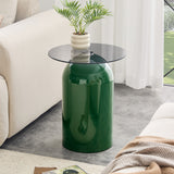 Round Glass Coffee Table Green