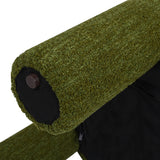 Round Ottoman - Moss Green Boucle - Fully Upholstered - 20.5"