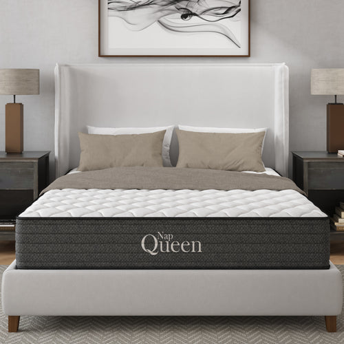 Twin Cooling Gel Hybrid Mattress 12" Grey White Foam Spring
