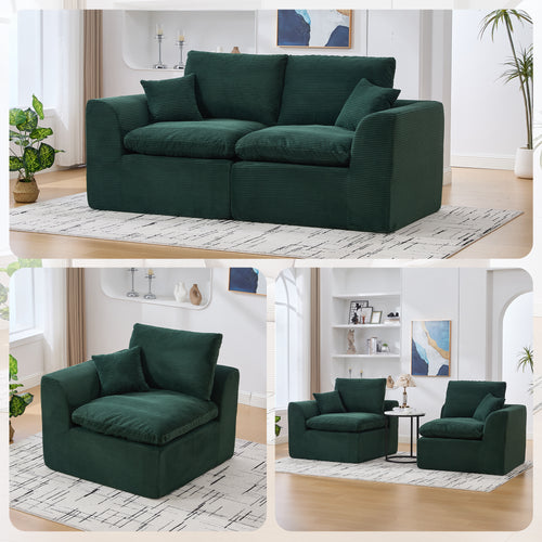 Modular Sectional Sofa Cloud Couch 2 Seater Removable