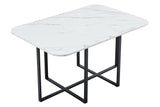 Engineered Wood Dining Table Black/White 45"