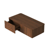 Square Engineered Wood Coffee Table with Storage Walnut Brown