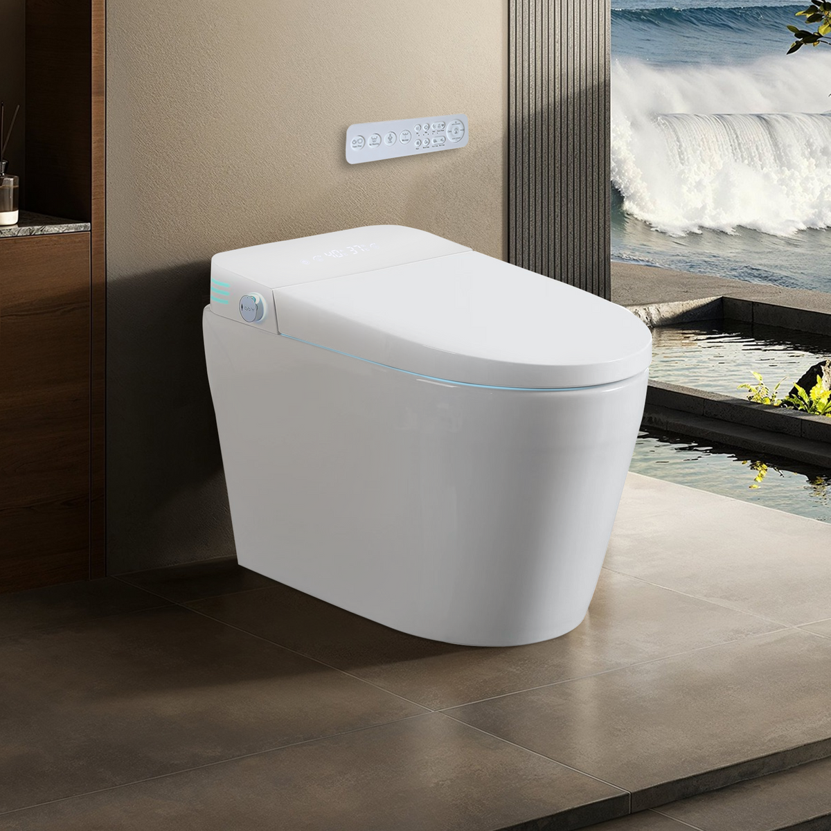 Tankless Smart Toilet With Bidet Built In, One-piece Bidet Toilet Seat