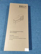 2-in-1 Shoe Storage Bench, PP Rattan Shoe Cabinet with 2 Adjustable Shelves