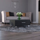 Beijing Coffee Table, One Drawer, Four Legs  -Black
