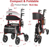 Walkers for Seniors, Rollator Walker with Seat, 350 lb Weight Capacity