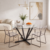 Glass Dining Table Black 48"