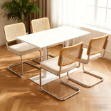 Set of 4 Velvet Dining Chairs with Chrome Legs, Mid Century