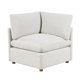 Modular Engineered Wood Sectional Sofa with Ottoman Beige 104"