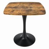 Square Engineered Wood Dining Table Antique Brown