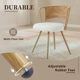 Set of 2 Metal Dining Chair Beige/Brown