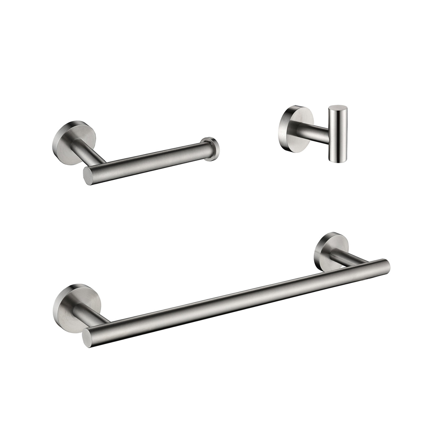 Bathroom Hardware Accessories Set - Towel Bar, Paper Holder, Robe Hooks