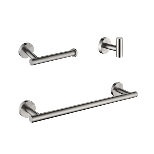 Bathroom Hardware Accessories Set - Towel Bar, Paper Holder, Robe Hooks