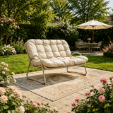 Metal Outdoor Chair Off White